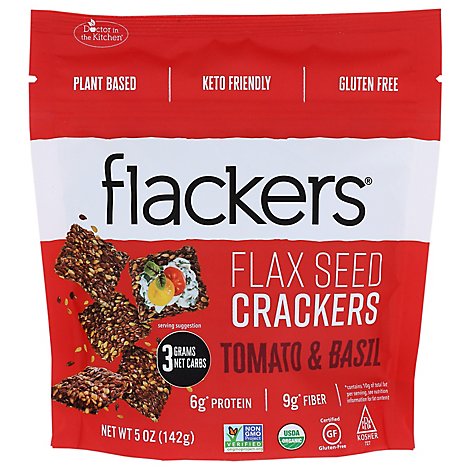 Doctor In The Kitchen Cracker Tmo Basil Flackers - 5 Oz