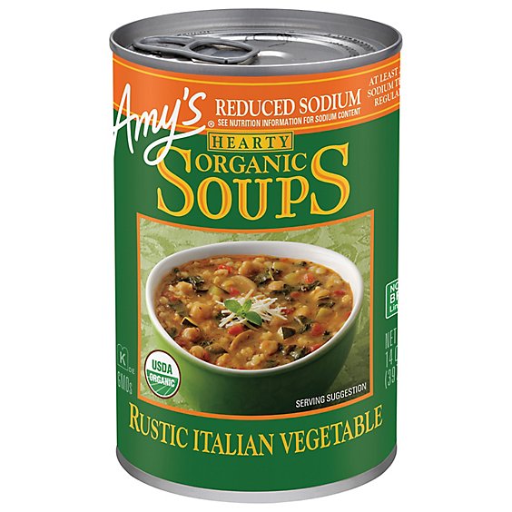 Amy's Hearty Rustic Italian Vegetable Soup Reduced Sodium - 14 Oz