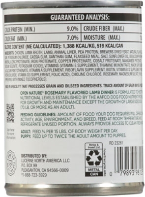 Open Nature Dog Food Adult Lamb Dinner Can - 13.2 Oz - Image 4