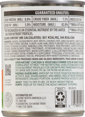 Open Nature Dog Food Adult Chicken & Vegetables Dinner Cuts In Gravy Can - 13.2 Oz - Image 4