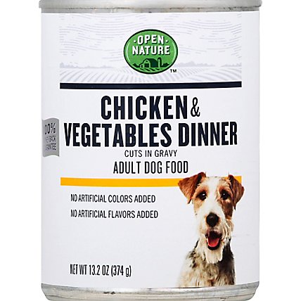 Open Nature Dog Food Adult Chicken & Vegetables Dinner Cuts In Gravy Can - 13.2 Oz - Image 2