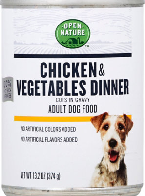 Open Nature Dog Food Adult Chicken & Vegetables Dinner Cuts In Gravy Can - 13.2 Oz - Image 2