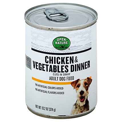 Open Nature Dog Food Adult Chicken & Vegetables Dinner Cuts In Gravy Can - 13.2 Oz - Image 1