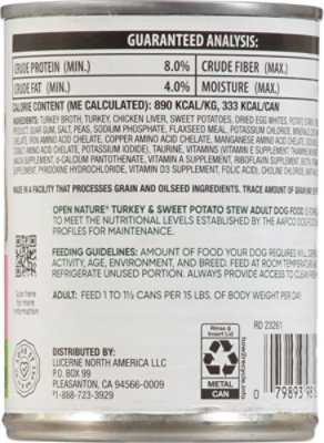 Open Nature Dog Food Adult Turkey & Sweet Potato Stew Can - 13.2 Oz - Image 4