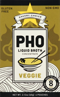 Savory Choice Broth Liquid Concentrate Authentic Pho Veggie Flavor Pouches - 2.12 Oz - Image 2