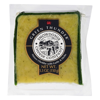 Snowdonia Green Thunder Mature Cheddar With Garlic & Garden Herbs Ew Wedge - 5.3 Oz - Image 6