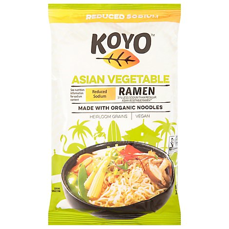 Koyo Ramen Asian Vegetable Reduced Sodium Made With Organic Noodles - 2.1 Oz