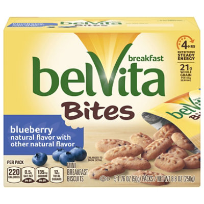 belVita Breakfast Biscuits Bites Blueberry 5 Count - 8.80 Oz