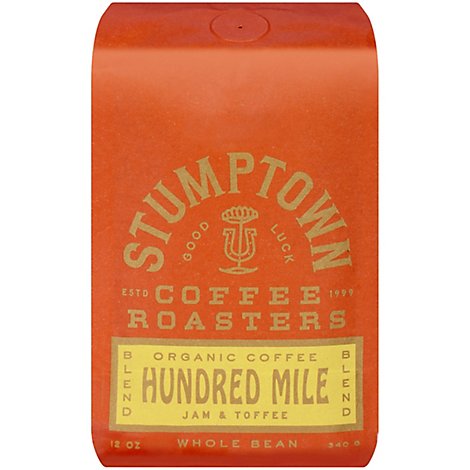 Stumptown Hundred Mile Medium Roast Whole Bean Organic Coffee Bag - 12 Oz