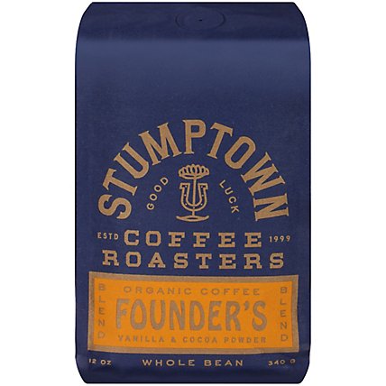 Stumptown Founders Blend Organic Dark Roast Whole Bean Coffee Bag - 12 Oz - Image 1