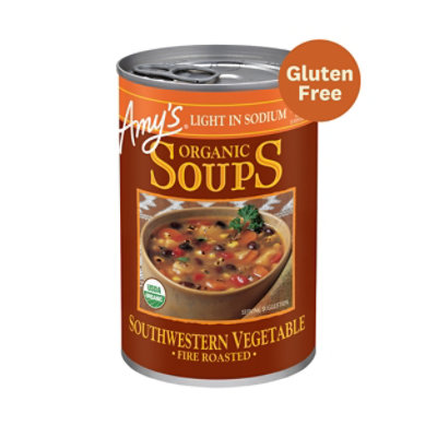 Amy's Light in Sodium Fire Roasted Southwestern Vegetable Soup - 14.3 Oz