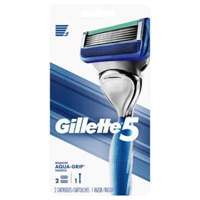 Gillette5 Mens Razor Handle + 2 Cartridges - Each