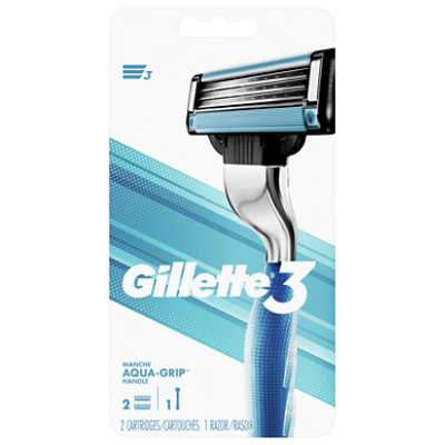 Gillette3 Mens Razor Handle + 2 Cartridges - Each - Image 3