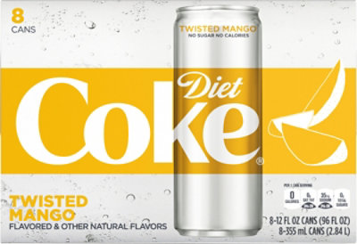 Diet Coke Soda Pop Twisted Mango Flavored 8 Count - 12 Fl. Oz. - Image 6