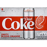 Diet Coke Soda Pop Zesty Blood Orange Flavored 8 Count - 12 Fl. Oz. - Image 2