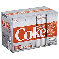 Diet Coke Soda Pop Zesty Blood Orange Flavored 8 Count - 12 Fl. Oz. - Image 1