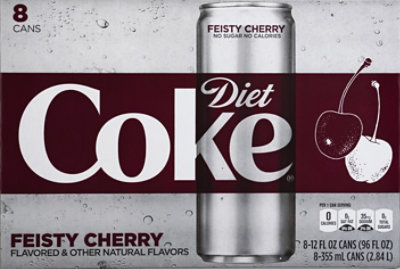 Diet Coke Soda Pop Feisty Cherry Flavored 8 Count - 12 Fl. Oz. - Image 3