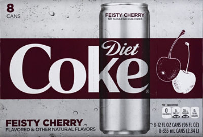 Diet Coke Soda Pop Feisty Cherry Flavored 8 Count - 12 Fl. Oz. - Image 2