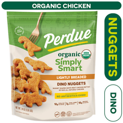 PERDUE SIMPLY SMART ORGANIC Lightly Breaded Chicken Dino Nuggets - 24 Oz
