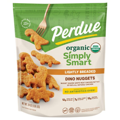 PERDUE Simply Smart Organics Fully Cooked Lightly Breaded Chicken Breast Dino Nuggets - 24 Oz - Image 3