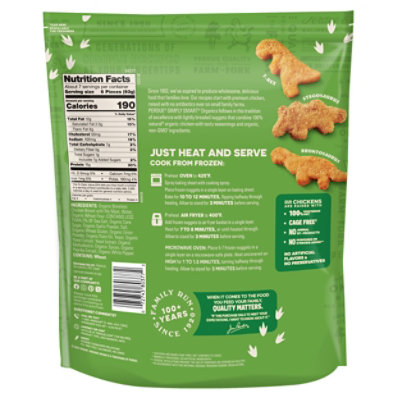 PERDUE Simply Smart Organics Fully Cooked Lightly Breaded Chicken Breast Dino Nuggets - 24 Oz - Image 6