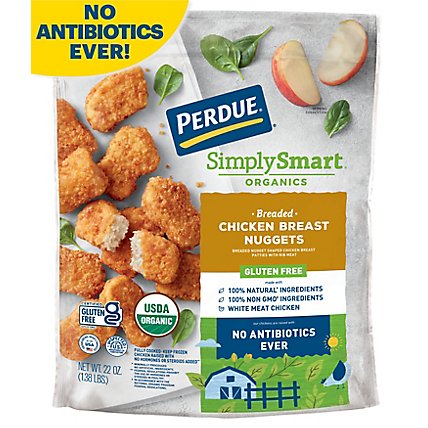 PERDUE SIMPLY SMART Organics Fully Cooked Gluten Free Breaded Chicken Breast Nuggets - 22 Oz - Image 1