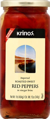 Krinos Red Peppers Roasted Sweet In Vinegar Brine - 1 Lb - Image 2