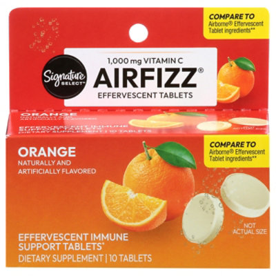Signature Select/Care Air Fizz Dietary Supplement VitC 1000mg Effervescent Tblt Orng - 10 Count - Image 2