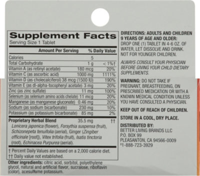 Signature Select/Care Air Fizz Dietary Supplement VitC 1000mg Effervescent Tblt Orng - 10 Count - Image 4
