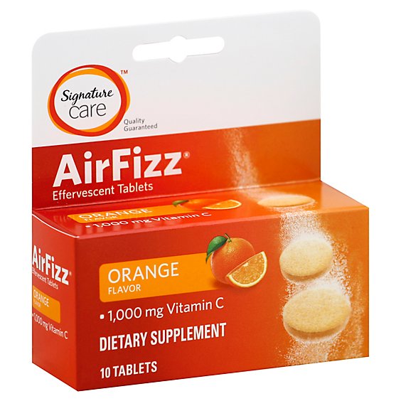 Signature Select/Care Air Fizz Dietary Supplement VitC 1000mg Effervescent Tblt Orng - 10 Count