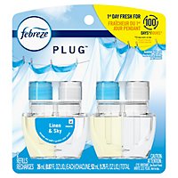 Febreze PLUG Fade Defy Linen & Sky Odor-Eliminating Air Freshener Oil Refill - 2 Count - Image 4
