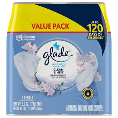 Glade Clean Linen Automatic Spray Air Freshener Refill - 6.2 Oz