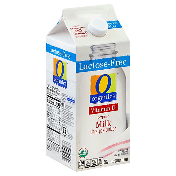 O Organics Organic Milk Ultra Pasteurized Vitamin D Lactose Free Half Gallon - 1.89 Liter