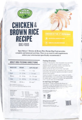 Open Nature Dog Food Chicken Brown Rice Recipe 30 Lb safeway