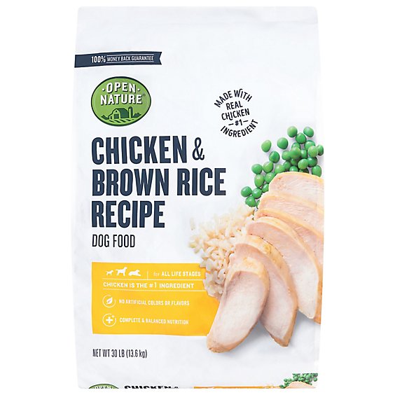 Open Nature Dog Food Chicken & Brown Rice Recipe - 30 Lb