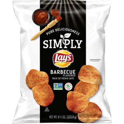 Lays Simply Bar-B-Que Potato Chips Plastic Bag - 8.25 Oz