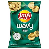 Lays Potato Chips Wavy Ranch - 7.5 Oz - Image 1
