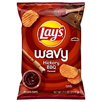 Lays Potato Chips Wavy Hickory BBQ Bag - 7.5 Oz - Image 1