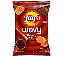 Lays Potato Chips Wavy Hickory BBQ Bag - 7.5 Oz