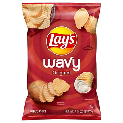 Lays Potato Chips Wavy Original Bag - 7.75 Oz - Image 2