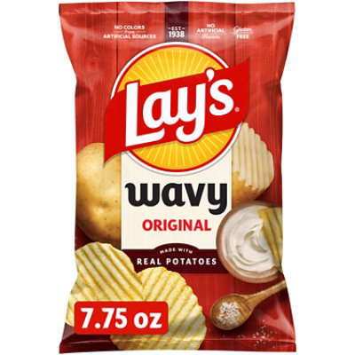 Lays Potato Chips Wavy Original Bag - 7.75 Oz - Image 2