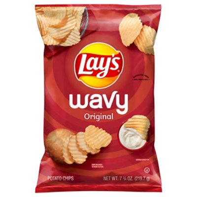 Lays Potato Chips Wavy Original Bag 7 75 Oz Vons