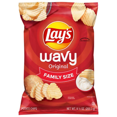 Lays Potato Chips Wavy Original - 9.5 Oz