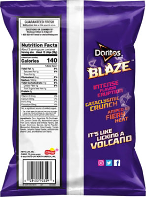 Doritos Blaze Tortilla Chips Plastic Bag - 3.125 Oz - Image 6