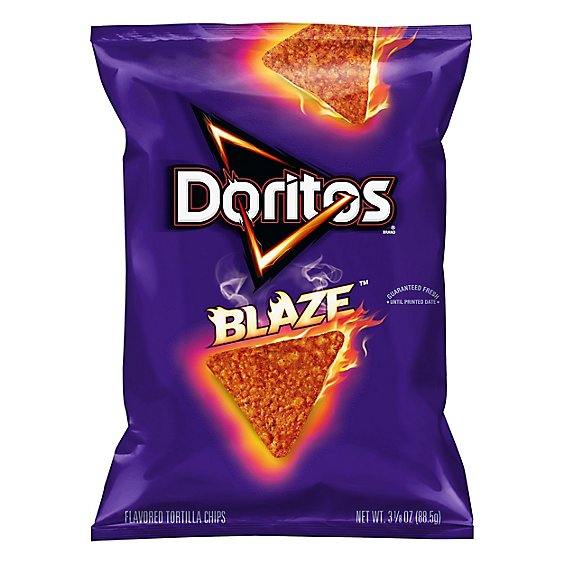 Doritos Blaze Tortilla Chips Plastic Bag - 3.125 Oz