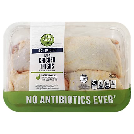 Open Nature Chicken Thighs Bone In - 2.00 Lb - Image 1