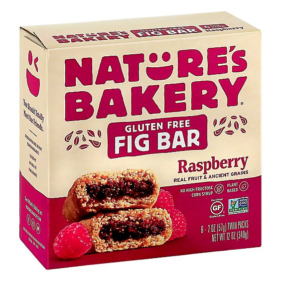 Natures Bakery Bar Fig Gf Raspberry 6ct - 12 Oz