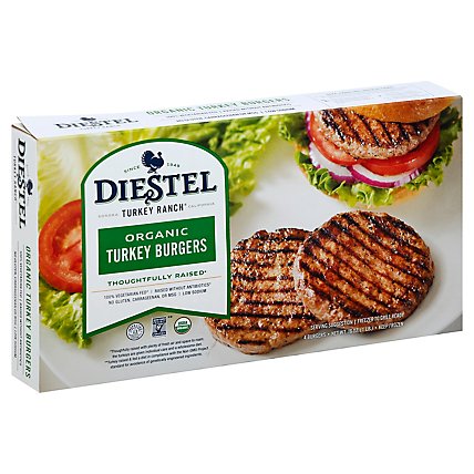 Diestel Family Ranch Organic Turkey Burgers 4 Count Frozen - 16 Oz - Image 1