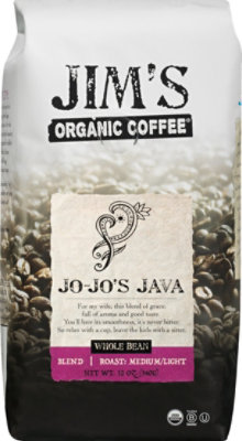 Jims Organic Coffee Bean Jojo Java - 12 Oz - Image 2