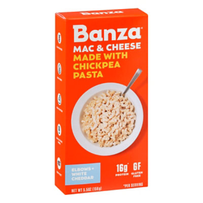 Banza Mac and Cheese Chickpea Pasta White Cheddar Box - 5.5 Oz